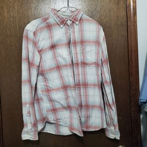 Aeropostale White/Pink/Light Blue Flannel, Size S